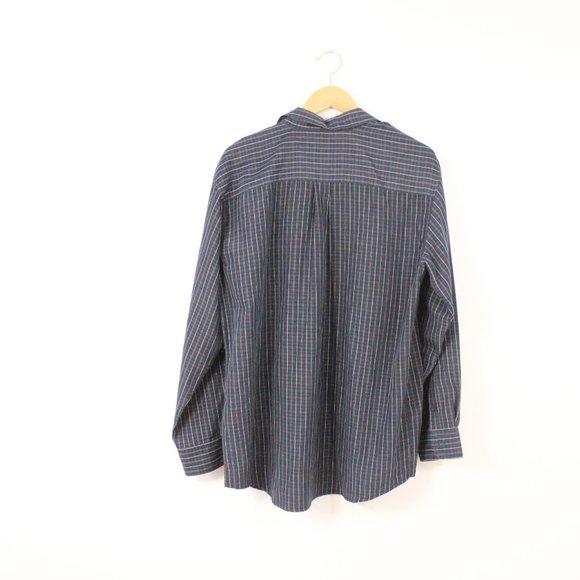 *Hunt Club Blue White Striped Mens Button Down - Picture 5 of 5